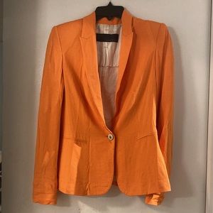 Zara orange cotton blazer